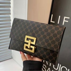 Classic Vintage Clutch Wallet, Flap Geometric Pattern Coin Purse,